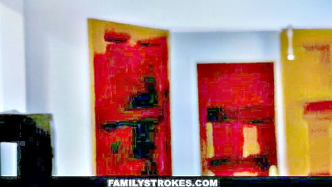 FamilyStrokes Independence Party setup with open doors leading to wild family orgy