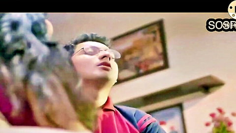Desi teacher with long hair seducing bespectacled student in intimate encounter