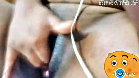 Aunty's hands stroking cock in live cam fun session