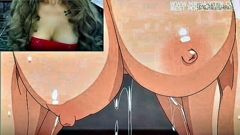 Hentai babe with huge pierced tits giving paizuri titjob to throbbing cock with semen dripping