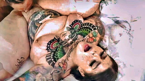 BBW Sugarbooty creampied by BBC Ludus in tattooed interracial sex