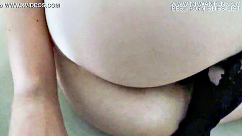 Huge pale ass in black stockings bent over surprise
