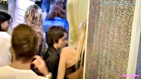 Czech summer holiday party with blondes in revealing outfits at wild sex games event