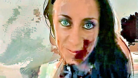 Celia Jones hot body in rough sex, bloodied face closeup