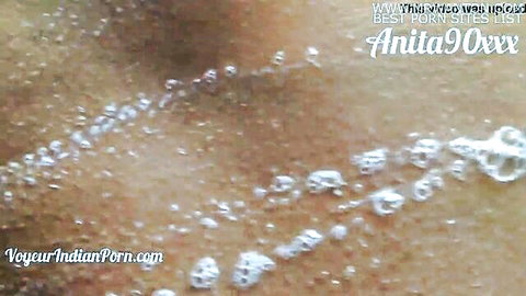 Indian model Anita with hot cum dripping on her brown skin after intense fuck