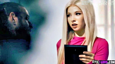 Kenzie Reeves in pink top confronts Brad Newman in taboo threesome setup
