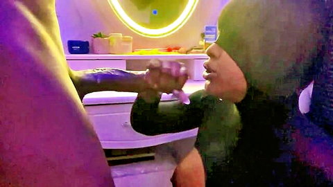 Ebony wife in hijab sucks dick for rent in amateur neighbor hookup