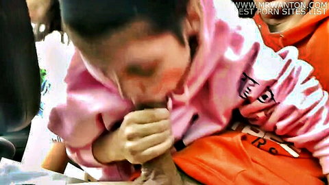 Amateur Asian woman in pink hoodie giving blowjob and handjob cumshot compilation
