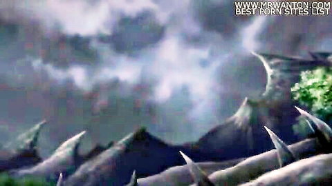 Stormy fantasy landscape from Kuroinu Episode 1 hentai animation
