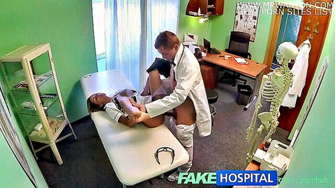Blanka Grain as naughty blonde nurse intimately examined by doctor