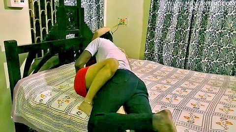 Indian woman in red skirt pleads for black man's creampie in missionary
