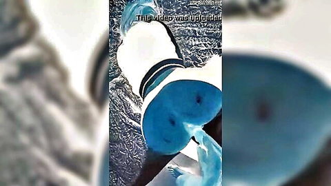 Blurry closeup of woman's blue thong pulled aside exposing tight anus and pussy from doggy style rear view