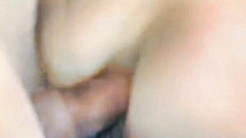 Blurry close-up of hot wife's curvy ass in deep anal penetration