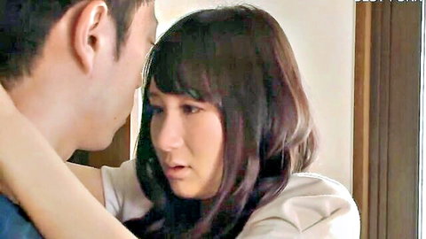 Chie Aoi in intimate embrace with man, guilty slutty wife JAV scene