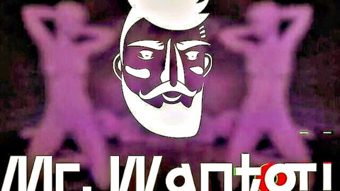 Stylized bearded man with wild hair in purple silhouette adult video thumbnail
