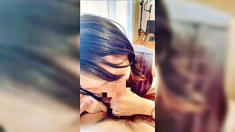 Japanese amateur POV deepthroat blowjob with censored intimate pose