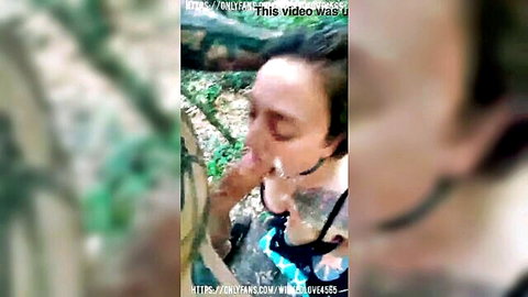 Tattooed woman deepthroating cock in hardcore face fuck