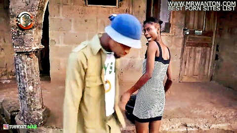 Sweetporn9jaa village teen in striped short dress approached by corper outdoors