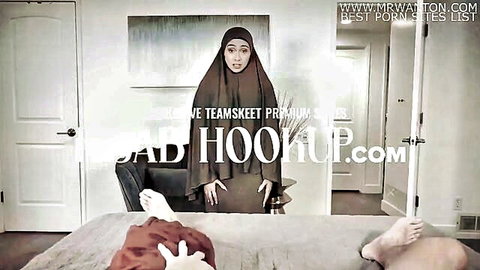 Hijabi granny in abaya with big boobs seeks step-grandson's sexual help