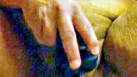 Hairy mature pussy penetrated by thick black dildo gripped by hand