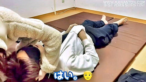 Emuyumi couple bear cosplay tease with blindfolds and handcuffs