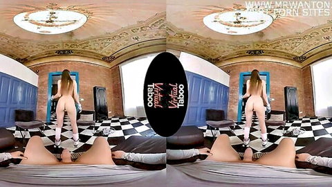 Sister rollerblades on brother's cock in taboo POV