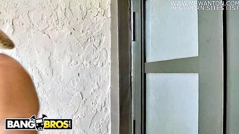 Bang Bros watermark overlaid on blank stucco wall porn thumbnail