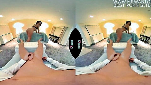Abella Danger bent over for intense POV penetration in VR