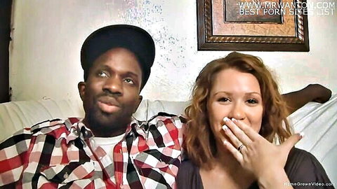 Thick blonde surprised by big black cock stud in amateur interracial scene