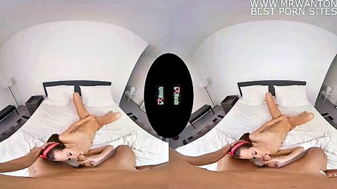 Cindy Shine blonde nude in VR, no panties, ready for intimate POV action