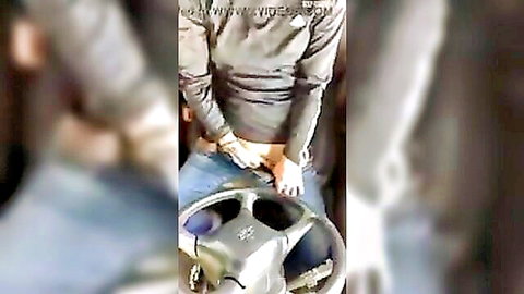 Blurry amateur wife fingering in car while waiting for husband
