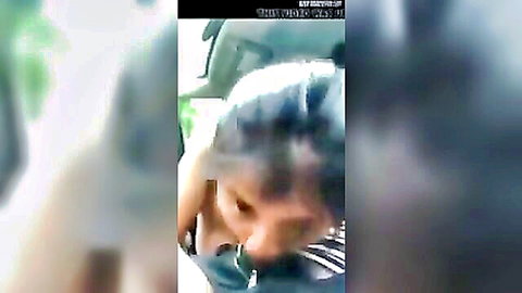 Blurry Indonesian amateur blowjob in car, daily task for boyfriend's cum Bali
