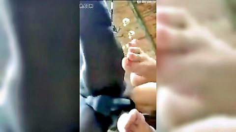 White wife sucks black man's toes in interracial cuckold foot fetish play