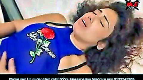 Curly-haired Indian beauty moaning in blue top, Dirty Night web series