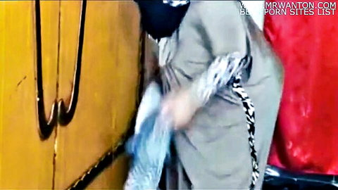 Arabian big ass woman bending over in robe, teasing curves