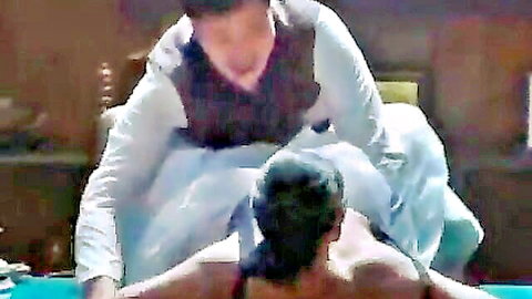 Indian couple in passionate from-behind position in Mami’s Sex Video