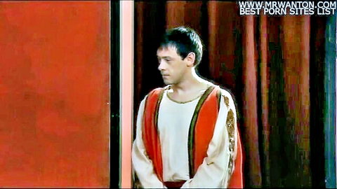 Young man in Roman tunic, ancient historical erotic scene, HD porn thumbnail