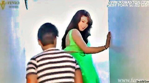 Sonya in sexy green dress bent over for ex-BF in hot intimate scene