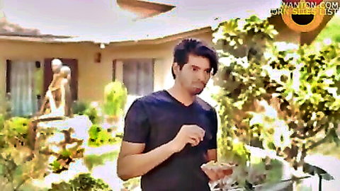 Handsome Indian man in black V-neck shirt outdoors in XXX web series