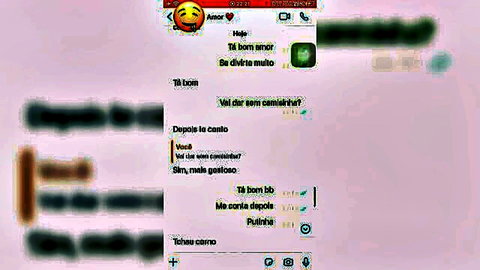 Brazilian girlfriend flirty WhatsApp chat with lover sending kisses and love messages
