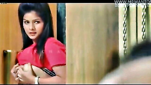 Indian woman in pink top teasing seductively, Daraar movie scenes