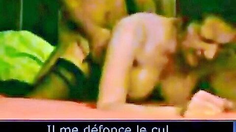 Busty woman in intense anal sex on bed, creampie scene