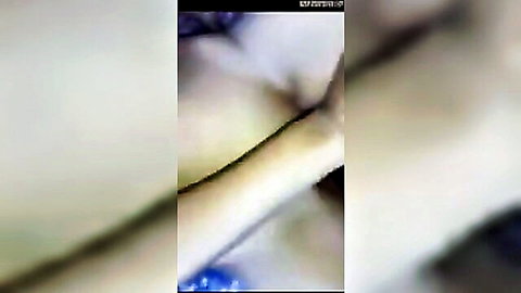 Blurry closeup of Indian girlfriend's shaved pussy lips spread wide