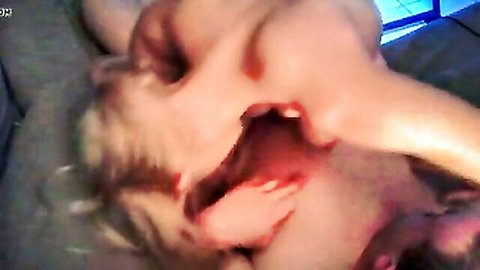 Blonde amateur wife starting wet blowjob session