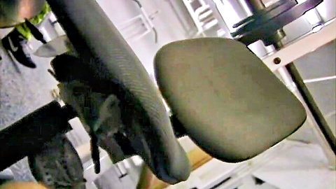 Fit woman in tight workout gear teasing in gym during steamy session