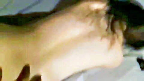 Close-up of girlfriend's pale ass cheeks spread by hand revealing tight pink asshole