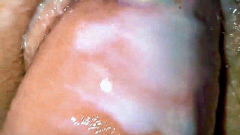Mia Foster closeup dirty pussy with cum rubbed on ass after fuck