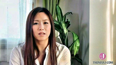 Makoto, busty Japanese married woman in white blouse, cheating JAV thumbnail