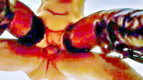 Closeup of wife's pussy and ass stretched by husband's big cock