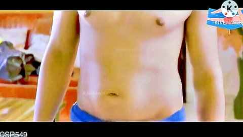 Shirtless muscular Jim trainer in blue shorts, fucking super sexy Radadiya